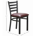 thumbnail image 4 of Linon Belmar Metal Dining Side Chairs, Set of 2, Black and Burgundy Faux Leather, 4 of 9