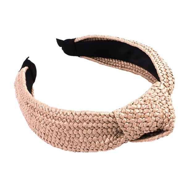 Minnieouse Diadema tejida a la moda, fácil de usar, crea un estilo encantador, diadema ligera con aro para el pelo para mujer, verano Accesorio para el cabello Rosado