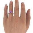 thumbnail image 2 of 14K Yellow Gold 2.25 ctw Amethyst Ring with Diamonds Flower Leaves Halo, 2 of 7