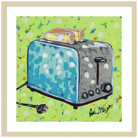 Amanti Art Kitchen Sketch Toaster Wood Framed Wall Art Print