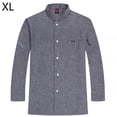 thumbnail image 2 of CHEF UNIFORM Uniform Cocina de manga larga Delantal con bolsillos delanteros Butcher Professional Home Suministros Sweat Bands for Grill Restaurant Grey XL sidaley LF000324-15, 2 of 7