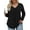 Black, variant on WellSize Womens Plus Size Tops Casual Pleated V Neck Fall Blouse Tunic Long Sleeve Shirts