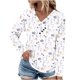 thumbnail image 2 of Ichuanyi liquidación de moda femenina camiseta suelta de mangas de mangas largas de mangas en v tops casuales ICHUANYI WER202308181159, 2 of 5