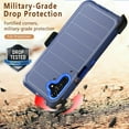 thumbnail image 3 of Xhy Samsung Galaxy A13 5G Case with Belt Clip Holster Privacy Screen and Lens Protector Military Grade Full Body Drop Resistant 3 in 1 Rugged Durable Detachable for Galaxy A13 5G Phone - Dark Blue, 3 of 9