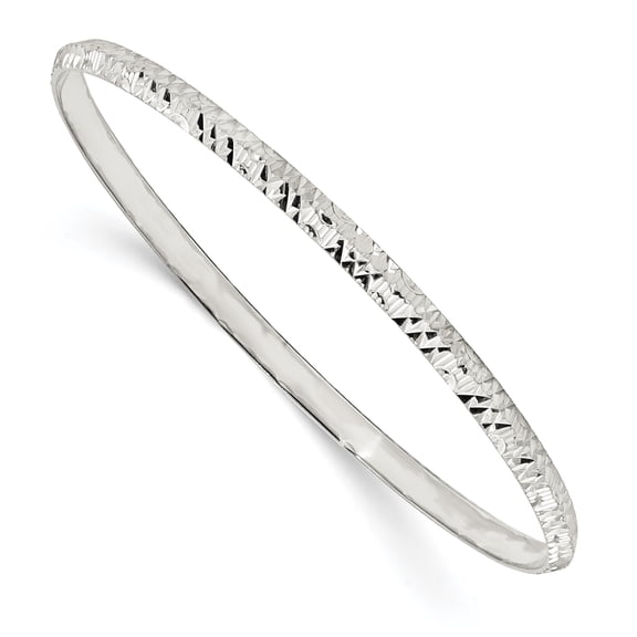 Sterling Silver Diamond Cut Slip-on Bangle QB1088