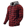 thumbnail image 2 of Camisas de Manga Larga Casual con Capucha a Damazos Personalizado Cuarto Cremallera Superior para la Apariencia Moderna Simplificada Y Camisas de Trabajo de Manga Larga de los Hombres, 2 of 9