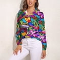thumbnail image 3 of Mola De Panama Ocean Long Sleeve Blouse Woman Streetwear Casual Shirts Summer Oversize Woman Streetwear Clothing Birthday Present, 3 of 7