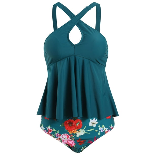 UKAP SXXL Women Two Piece Tankini Swimsuit Swimwear Ladies Swing