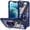 Blue, variant on Dteck for iPhone 15 Case, Shockproof Crystal Clear Anti-Yellow Heavy Duty Acrylic Protective Phone Case with Magnetic Kickstand Cover, Armygreen