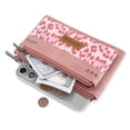 thumbnail image 5 of Wrangler Women's Large Minimalist Phone Wallet Stylish Double Zipper Cash Wallet with RFID Protection for Ladies, Dark Pink, 5 of 7