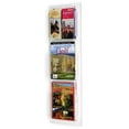 thumbnail image 1 of Wall Mounted Literature Rack 11.125” x 35.25” x 4” Clear Acrylic Magazine Display – Lucite Brochure Organizer Has Three Separate Pockets with Dividers (RP3CLR), 1 of 1
