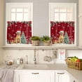 thumbnail image 4 of Christmas Dog Kitchen Curtains and Valances Set, Winter Snowflake Christmas Tree Poinsettia Red Rod Pocket Window Valance Window Curtain Panels for Living Room Bedroom Laundry, 27.5x24in, 3 Pieces, 4 of 7