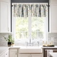 thumbnail image 4 of Retro Floral Valance, Vintage Farmhouse Garden Botanical Watercolor Red Flower Green Leaves Rod Pocket Blackout Short Window Curtain for Kitchen Cafe Bedroom Bathroom, 54x18in, 4 of 5
