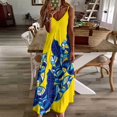 thumbnail image 4 of Robe Sans Manches Feuillage sur Jaune Robe Féerique Robes d'Été Femmes 2024 Robe Longue pour Femmes, 4 of 5