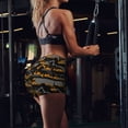 thumbnail image 5 of Sigee Yellow Excavator Print Women's High Waist Workout Shorts - Squat Proof, Tummy Control, Yoga and Gym Activewear-XX-Large, 5 of 9