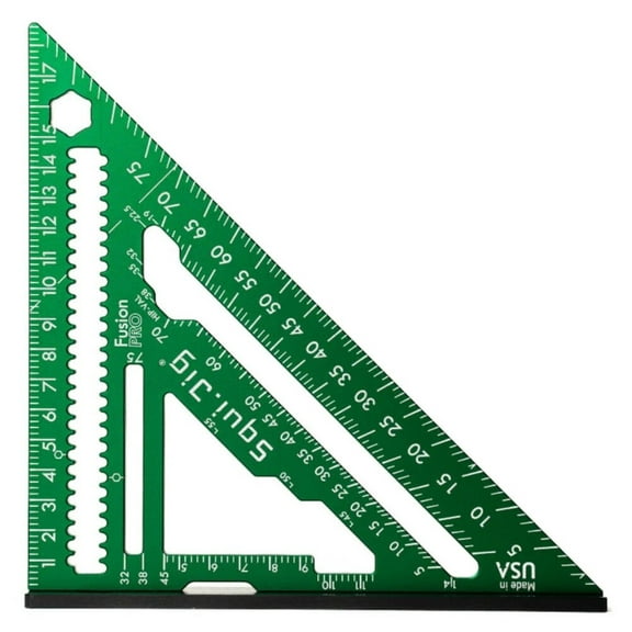 Squi.jig Fusion Pro 7-1/2 Inch Aluminum Rafter Square With 3/16 Inch Heel