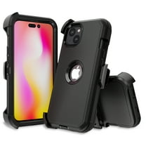 NIFFPD iPhone 14 Plus Case with Belt-Clip Holster , Heavy Duty Hard Shockproof Protective Phone Case for iPhone 14 Plus 6.7" Black