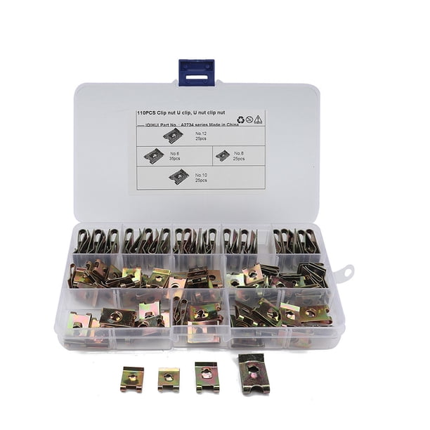 Riwesomey Juego de clips en forma de U Panel de la puerta del techo interior del vehículo Sujetadores del tablero de instrumentos Hardware de Vehículos, repuestos y accesorios Mis
