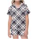 thumbnail image 1 of Odeerbi 2-12 Años Niños Niñas Pijama de Verano de Satén Con Solapa de Muesca Camisas de Manga Corta Pantalones Cortos Conjunto Suave Estampado Retro de Cuadros Ropa de Dormir, 1 of 6