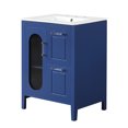 thumbnail image 5 of Modern Bathroom Solution - 24" Blue Vanity Cabinet with Moru Glass Door, 5 of 6
