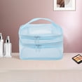 thumbnail image 5 of Unique Bargains 1 Pc Large Capacity Visible Drawstring Makeup Bag for Vacation Travel Mesh Fabric Blue, 5 of 6
