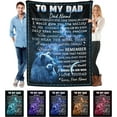 thumbnail image 3 of Personalized to My Dad Blanket from Daughter, Lion Blanket for Fathers Day Birthday Idea for Father, Custom Name Super Soft Flannel Warm Throw Blanket for Couch Bed, 3 of 5