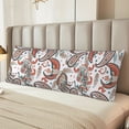 thumbnail image 5 of KLL Paisley Floral Pattern Long Body Pillow Cover,20x60 Body Pillow Cases,Soft Brushed Microfiber Invisible Zipper Design-Pillow core not included, 5 of 7