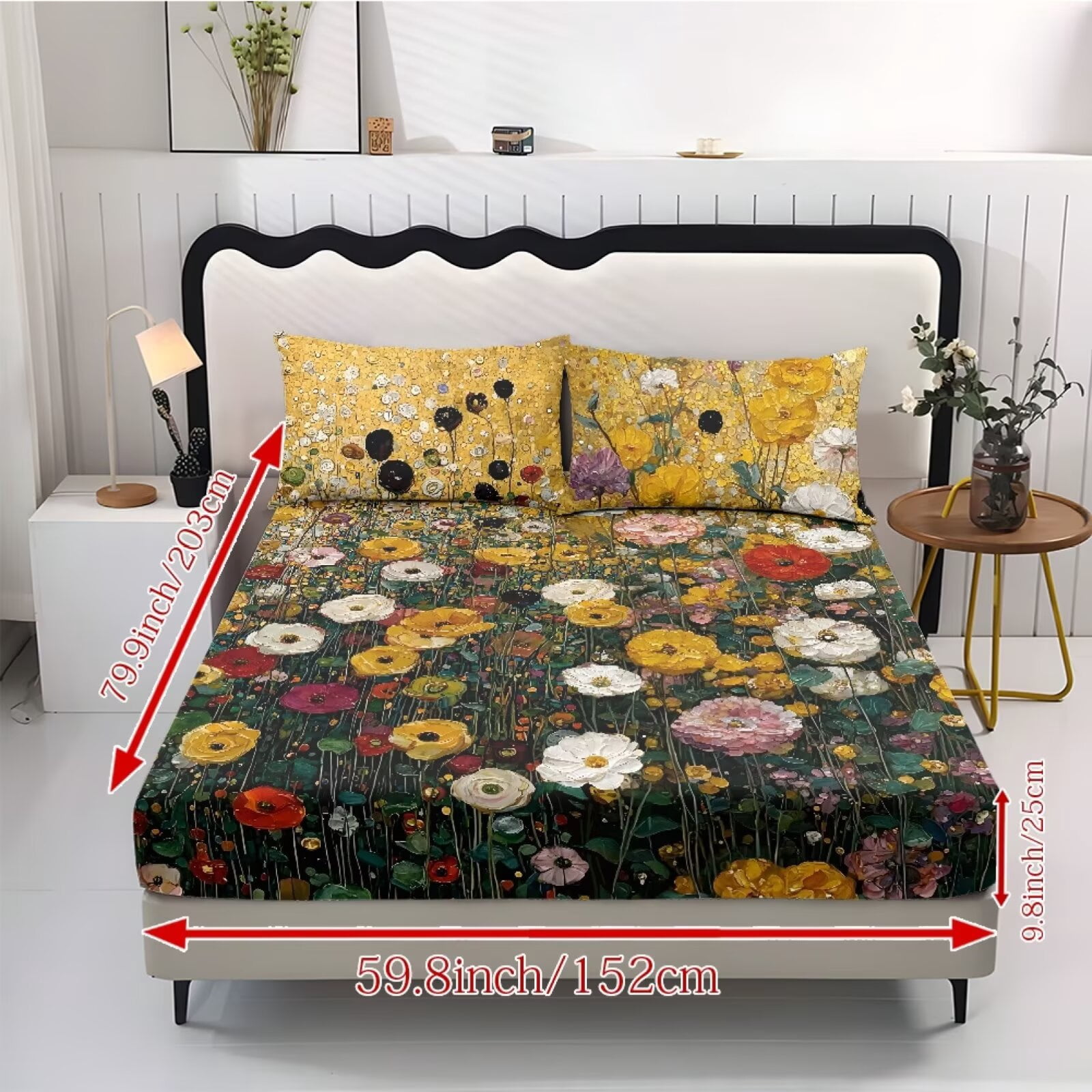 ZIATUBLES Blooming Floral Printed Twin Sheet Set, Soft Cozy Bed Sheet with Pillowcase, Chic Bedding Decor Set, Easy Care for All Seasons, Ideal for Comfy Sleep