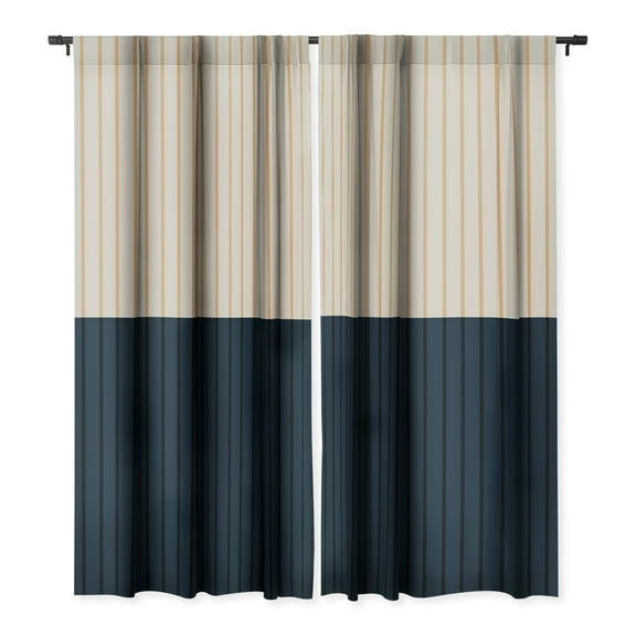 Society6 Color Poems Color Block LInes XXXX Single Panel Room Darkening Window Curtain 50" x 120"