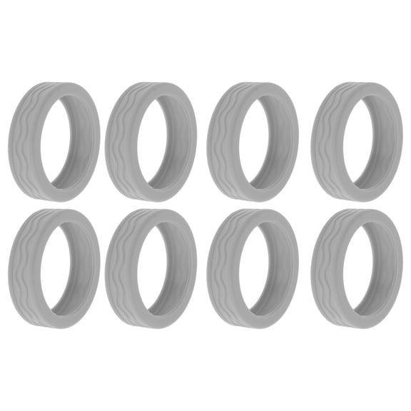 Unique Bargains 8pcs Luggage Wheel Covers Travel Suitcase Wheel Cover Yellow Grey Wave