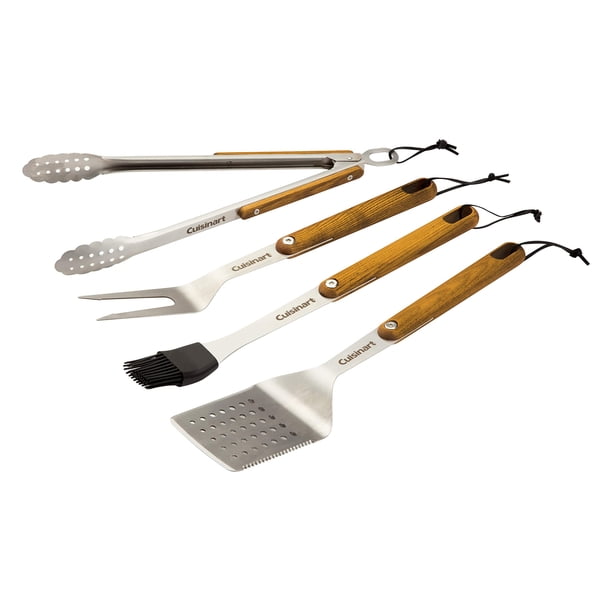 Juego de herramientas para asar Cuisinart CGS-1100 con espátula, pinzas, tenedor y cepillo