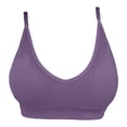 thumbnail image 5 of Alun Wirefree Seamless Comfort Bra for Women Soft Support Everyday Wear Lightly Lined T-Shirt Bra Fashion Texture Design Breathable Fabric and Back Sport Bralettes Purple XL, 5 of 5