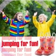 thumbnail image 3 of Puddle Play Children's Girls' Polka Dots shapes Printed Waterproof Easy-On Rubber Rain Boots (Toddler/Little Kids), 3 of 6