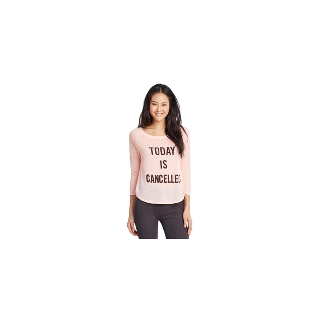 Aeropostale Womens Today IS Cancelled Pajama Sleep T-shirt, Rosa, Small