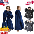 thumbnail image 6 of Wearable Sherpa Blanket Hoodie with Pocket, Double-Sided Plush & Flannel, Oversized Hood, 6 of 19