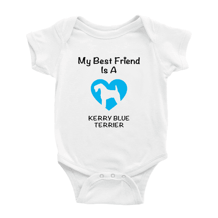 

My Best Friend is A Kerry Blue Terrier Dog Funny Baby Romper 0-3 Months