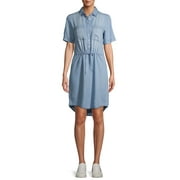 EV1 from Ellen DeGeneres Short Sleeve Tie Waist Denim Shirtdress Women's