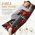 thumbnail image 5 of Bingfone Body Pillow Cover Long Pillow Case With Zipper Decorative Bedding Pillowcase 20"X54" Soft Cushion Pillow Case For Bedroom-Red Wine Rose, 5 of 8