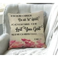 thumbnail image 4 of Christian Bible Verses Scripture Quotes Joshua-1-9 Pink Flowers Farmhouse Pillow Cover 18x18 Inch Home Decor Cotton Linen Throw Pillow Case Cushion Cover for Sofa Couch, 4 of 4