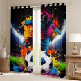 thumbnail image 2 of Erosebridal Soccer Graffiti Splash Black Out Curtains for Kids Teens,Boys Girls Sport Gamer Curtains Pack of 2 (42x63 Each),Breathable Home Decor, 2 of 6