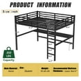 thumbnail image 2 of Morufur Queen Loft Bed with Desk, Metal Bed Frame with Built-in Ladder and LED, Heavy Duty Beds with Charging Station and Safety Guardrails for Bedroom, 2 of 8