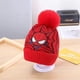 thumbnail image 3 of Gorro de punto cálido para invierno con pompón de Spiderman para niños, 3 of 3