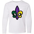 thumbnail image 3 of Inktastic Fleur De Lis Mardi Gras Holiday Long Sleeve Youth T-Shirt, 3 of 5