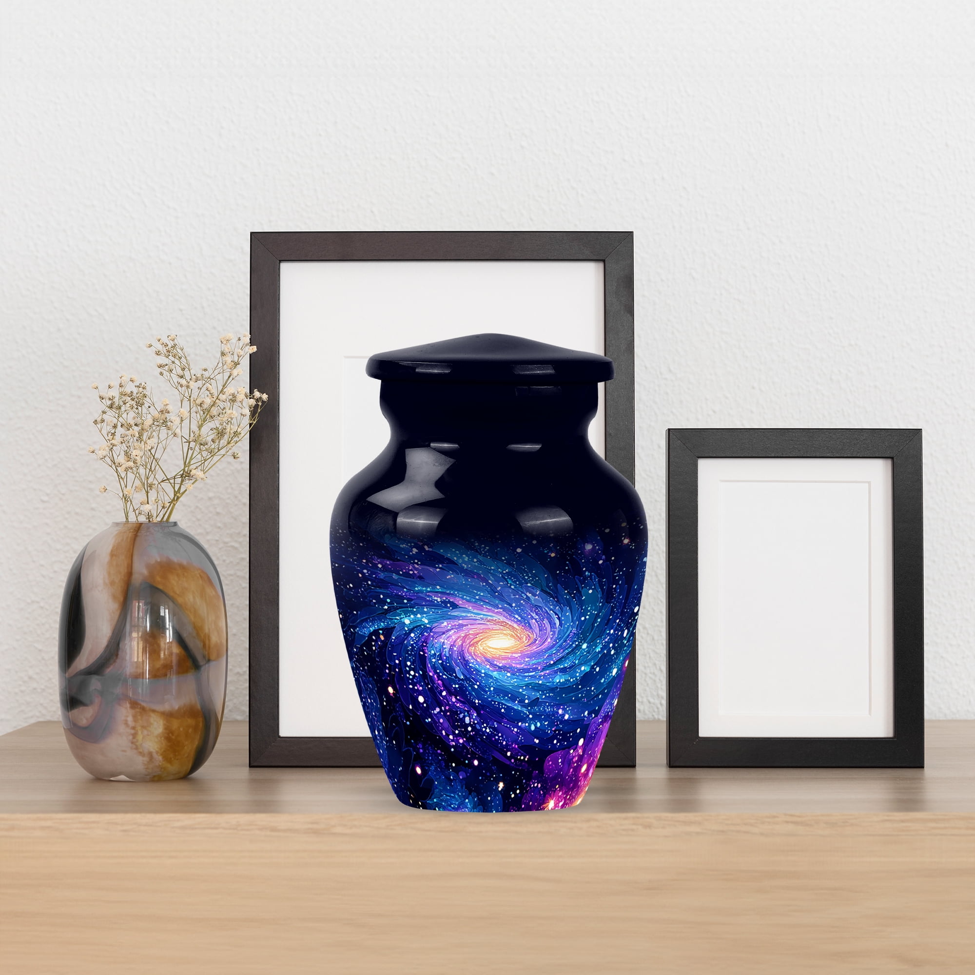 MUKTIVE Galaxy Blue Urn for Women Ashes, Funeral Urns for Father Ashes Adult Male and Female, Keepsake Urns For Dad, Cremation Urn for Adult Male for Burial, 3 Inch
