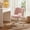 Pink, variant on EnHomee Vanity Chair with Wheels Cute Chair Height Adjustable Ultra-Plush Fleece Vanity Stool, White