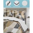 thumbnail image 4 of Abstract Black Brown Full Size Down Alternative Comforter, Lightweight Comforter Quilt Bedding Set with Pillow Shams Vintage Geometric Art All Seasons Bed Comforter Duvet Insert 78"x90", 4 of 7