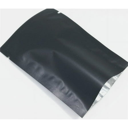 200pcs 5x8cm (1.97x3.15inch) Small Matte Black Mylar Bags Open Top Vacuum Sealable Pouch Aluminum Foil Vacuum Heat Seal Packaging Flat Food Storage Sample Baggies Frosted