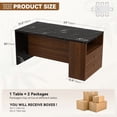 thumbnail image 3 of Hawsaiy 5-Piece Dining Table Set for 4, 63" Dining Room Table with 4 Upholstered Dining Chairs, Modern Kitchen Table Set with 2 Storage Drawers for Apartment, 3 of 9