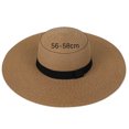 thumbnail image 2 of Cutuoiiu Women Summer Oversized Floppy Woven Straw Sun Hat Solid Color Simple Black Ribbon Band Hidden Drawstring Foldable UV Protection Hat for Beach Vacation Outdoor Travel, 2 of 9