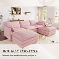 thumbnail image 5 of Muumblus 110" Oversized Modular Sectional Sofa with 2 Movable Ottoman, U Shaped Deep Seat Cloud Couch for Living Room, Pink Chenille, 5 of 10